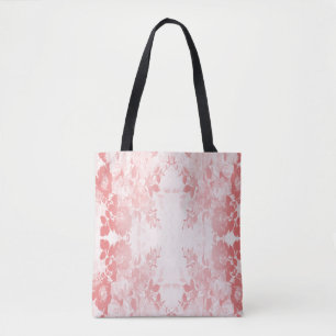 Lacy pink flowers tote bag