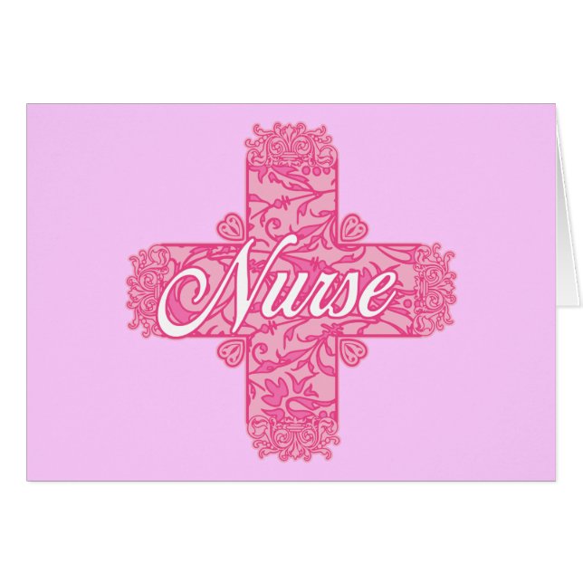 Lacy Pink Nurse Cross (Front Horizontal)