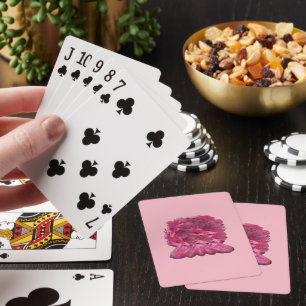 Lacy Pink Squid Playing Cards
