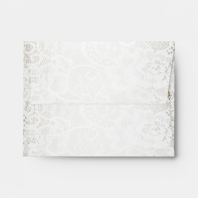 Lacy Romance Wedding Elegant Invitation Envelope (Back (Top Flap))