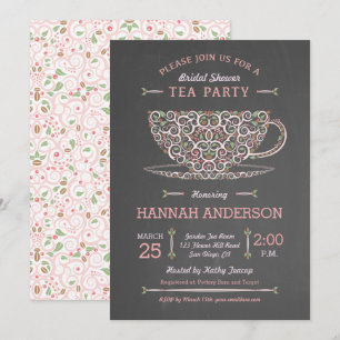 Lacy Teacup Bridal Shower Tea Party Invitation I