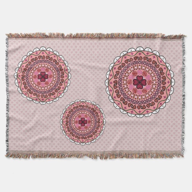 Lacy Valentine's Day Throw Blanket (Front)