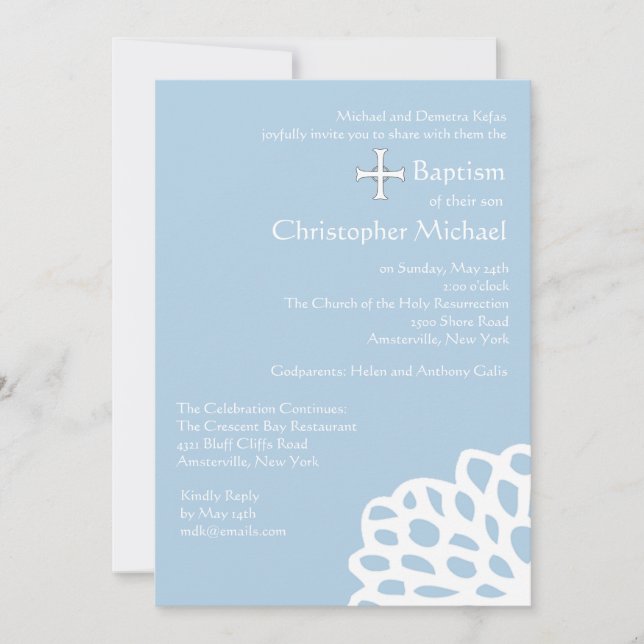 Lacy White Religious Invitation (Front)