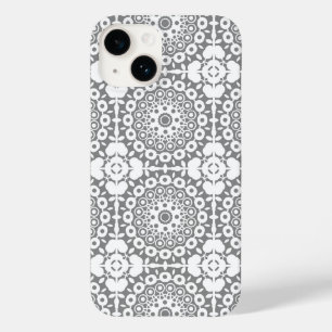 Lacy white squares on a light grey background Case-Mate iPhone 14 case