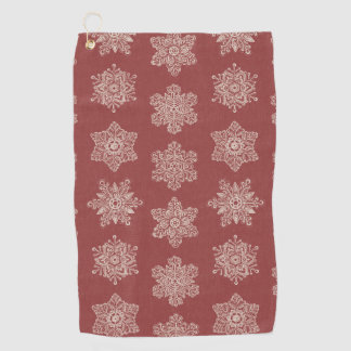 Lacy Winter Snowflakes - Sophisticated Christmas Golf Towel
