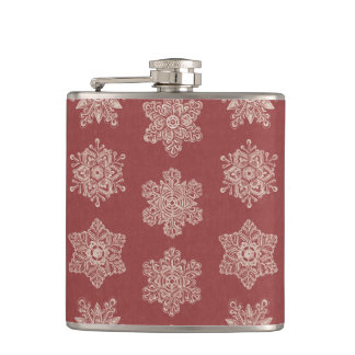 Lacy Winter Snowflakes - Sophisticated Christmas Hip Flask