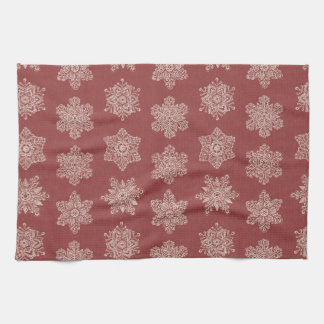 Lacy Winter Snowflakes - Sophisticated Christmas Tea Towel