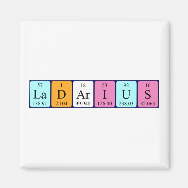 Ladarius periodic table name magnet (Front)