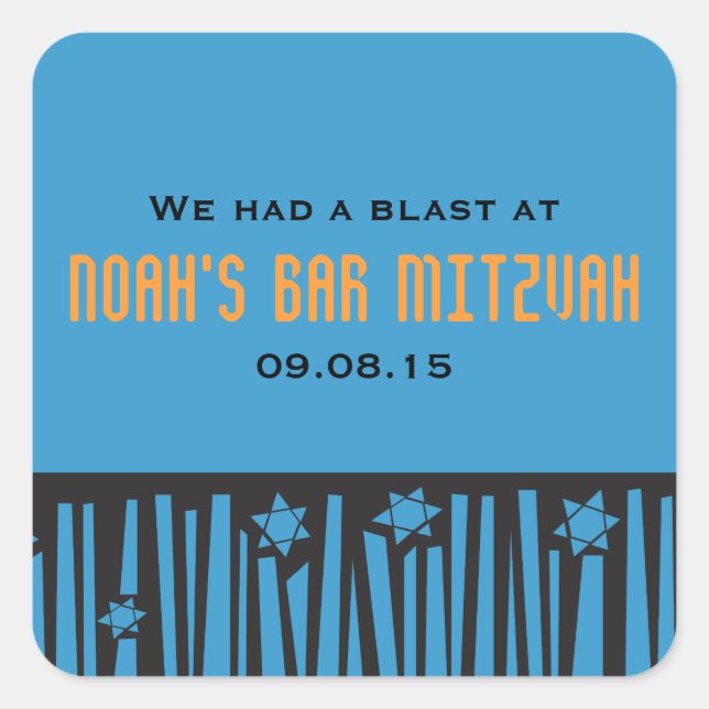 Ladder to the Stars Bar Bat Mitzvah Sticker Seal (Front)