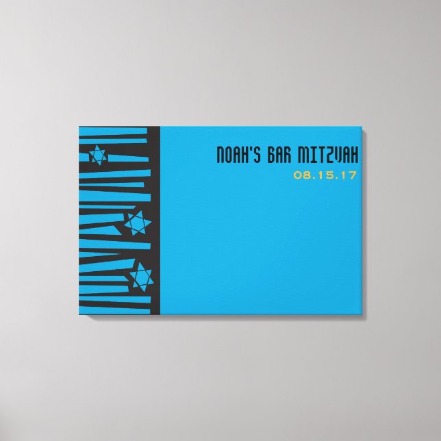 LADDER TO THE STARS Bar Mitzvah Sign-In Board Canvas Print (Front)