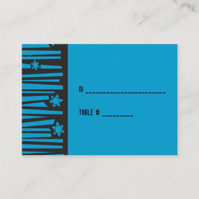 Ladder to the Stars Bat Bar Mitzvah Seating Card (Front)