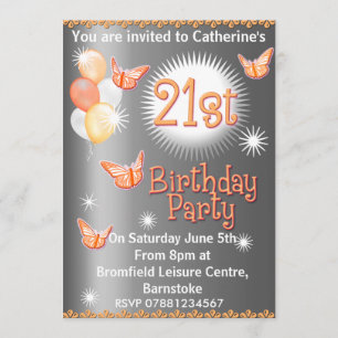 Ladies 21st Birthday Party Invitation
