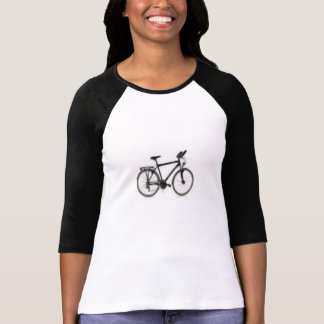 Ladies 3/4 Sleeve Raglan (Fitted), White/Black T-Shirt