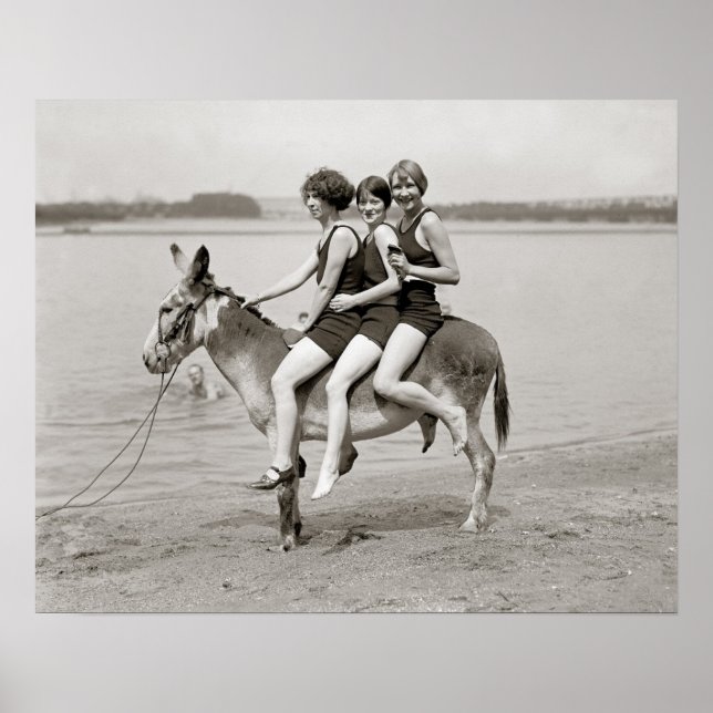 Ladies at Arlington Beach, 1924. Vintage Photo Poster (Front)