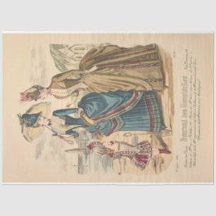 Ladies at Beach Victorian Paris Vintage Collage Tissue Paper