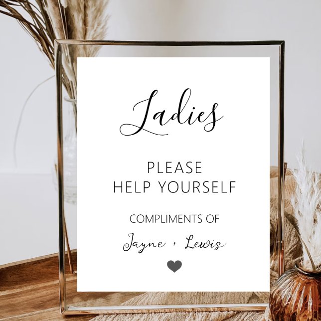 Ladies Bathroom Minimalist Contemporary Wedding Poster (Creator Uploaded)