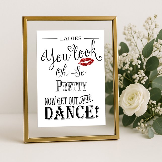 ladies Bathroom wedding sign pink lips (Creator Uploaded)