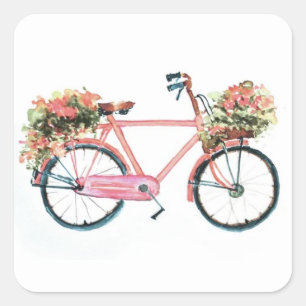 **LADIE'S BICYCLE" SQUARE STICKER