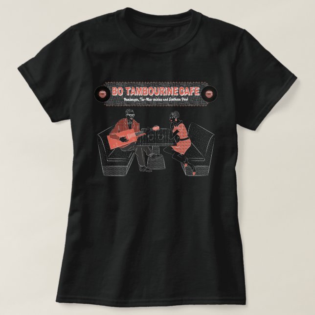 Ladies BO TAMBOURiNE CAFE T-Shirt (Design Front)