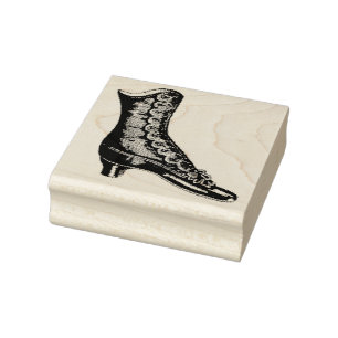 Ladies Button-Up Victorian Boot Rubber Art Stamp