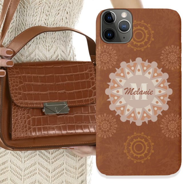 Ladies cabin rustic boho mandalas Mother's Day Case-Mate iPhone Case (Boho Tribal Mandalas Rustic Earthtones Variation 2 Case-Mate iPhone Case by Leapfroglisics Shop)