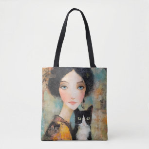 Ladies & Cats – Vintage Portrait Collection 1 Tote Bag