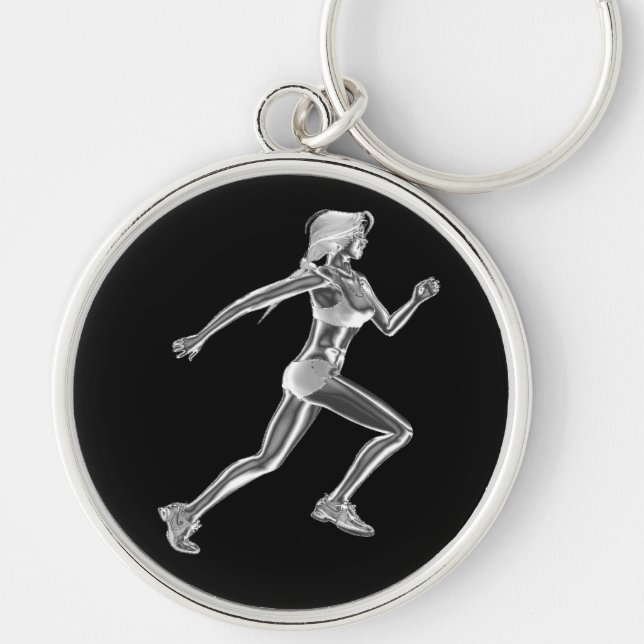 Ladies Chrome Runner Keychain (Front)