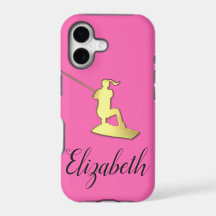 Ladies Custom Golden Wakeboarder Phone Case