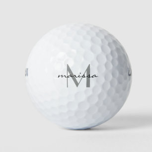 Ladies Custom Grey Name Monogram Golf Balls