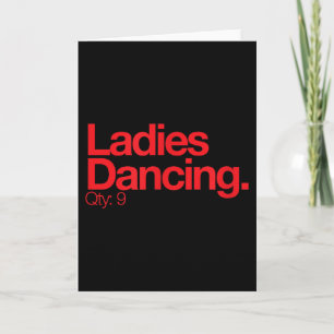 Ladies Dancing Q 9 Minimalist 12 Days Of Christmas Card