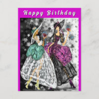 Ladies Drinking Wine Birthday Card - Cheers