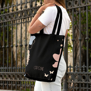 Ladies Elegant Black Boho Cute  Tote Bag