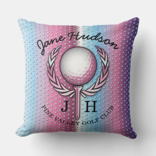Ladies Elegant Golf Monogram Design Cushion