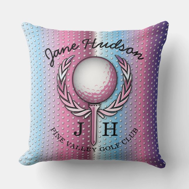Ladies Elegant Golf Monogram Design Cushion (Front)