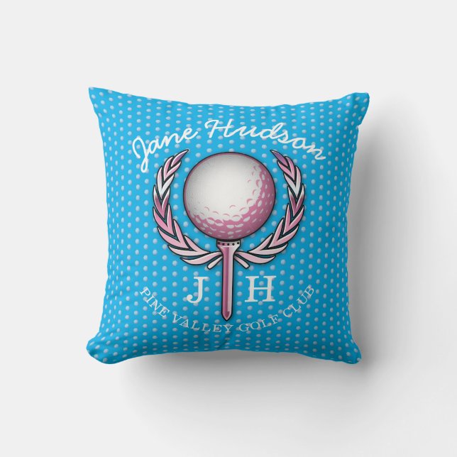 Ladies Elegant Golf Monogram Design Cushion (Front)