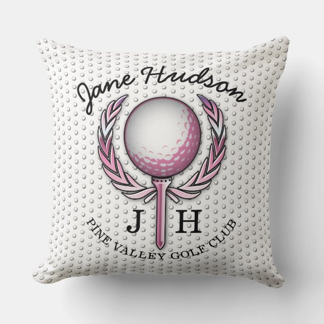 Ladies Elegant Golf Monogram Design Cushion (Front)