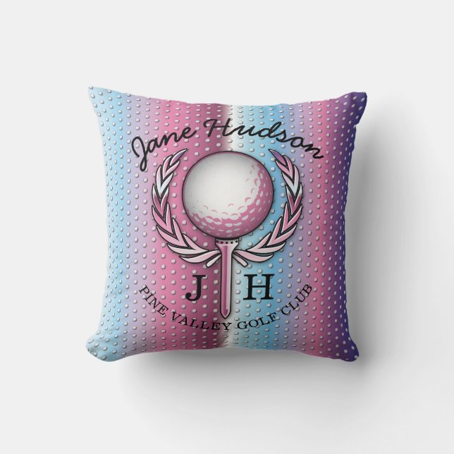 Ladies Elegant Golf Monogram Design Cushion (Front)