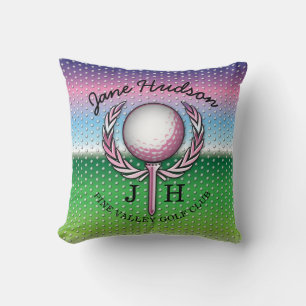 Ladies Elegant Golf Monogram Design Cushion