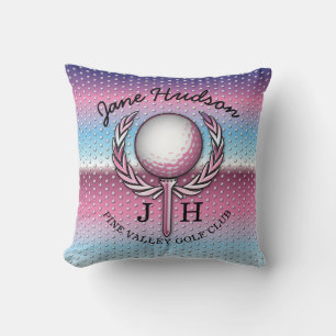 Ladies Elegant Golf Monogram Design Cushion