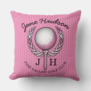 Ladies Elegant Golf Monogram Design Cushion