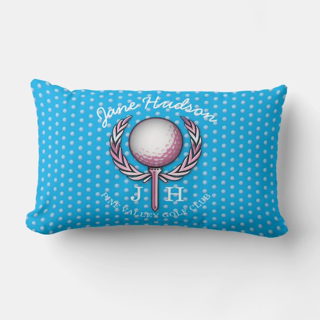 Ladies Elegant Golf Monogram Design Lumbar Cushion (Front)