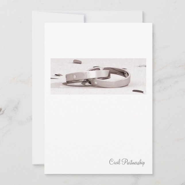 Ladies Entwined Rings BL- Civil Partnership Invite (Front)