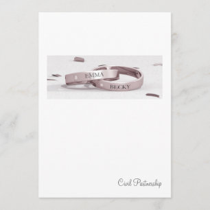 Ladies Entwined Rings - Civil Partnership Invite