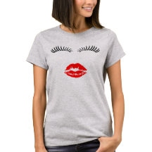 Ladies Eye Lashes and LipStick Kiss