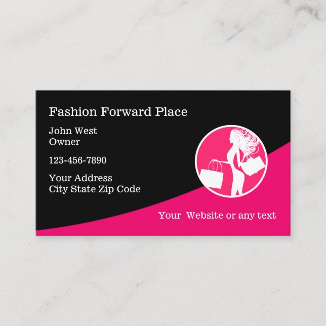Ladies Fashion Forward Business Cards (Front)