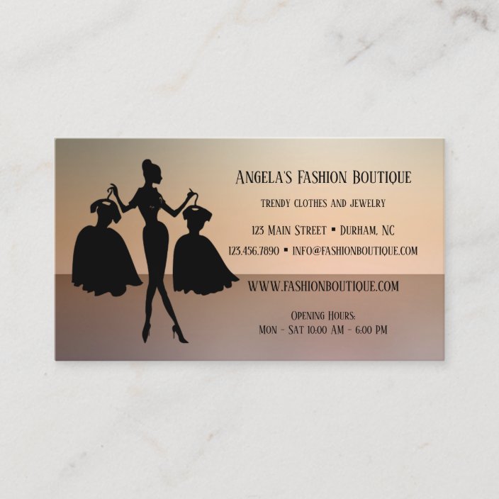 Ladies Fashion Retail Store Business Card Zazzle.co.uk