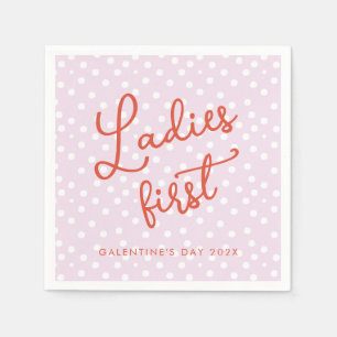 Ladies First Galentines Day Party Napkin