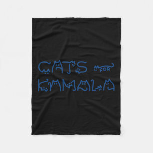 Ladies For Kamala Cat Typography Alphabet Cute Sim Fleece Blanket