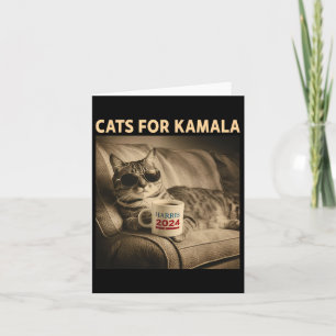 Ladies For Kamala Funny Cat 2024 President Kamala Card