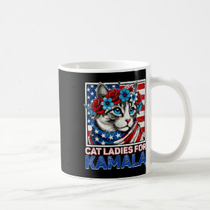 Ladies For Kamala Funny Cat 2024 President Kamala- Coffee Mug